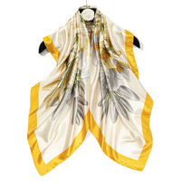 达芬奇密码中国风女性丝巾百合琉璃花围巾防晒领巾大方巾 百合幽香 桔色