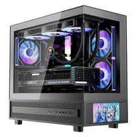 Thermaltake（Tt）钢影透S-M PRO 屏显版 海景房机箱 电脑主机 黑色（6寸显示屏/M-ATX主板/支持360水冷）