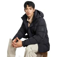 雪中飞 SNOWFLYING男士休闲连帽短款羽绒服秋冬通勤时尚保暖防寒服纯色百搭外套