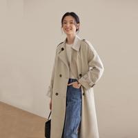 素典 2025年春秋休闲宽松中长款风衣英伦风高级气质百搭外套女