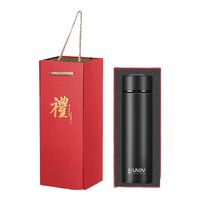 富光悠乐真空便携保温杯商务男女户外商用直身杯中式泡茶杯 黑色 380ml
