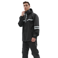 琴飞曼雨衣雨衣全身防暴雨分体雨衣套装电动车骑行男女防雨摩托车外卖雨衣 深灰色(网格内衬 3M反光) XXXL 1件