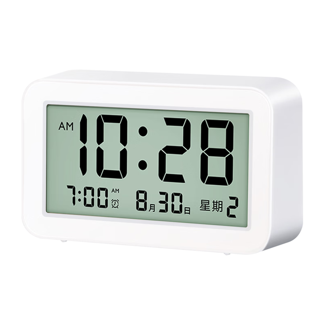 得力工具 得力 多功能电子闹钟 儿童卧室智能床头钟学生专用起床神器 白色 LE102