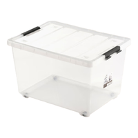 茶花（CHAHUA）透明收纳箱塑料大号整理箱儿童玩具衣服密封箱盒衣物棉被储物箱 65升【白色】 2只装 55升_绿色_