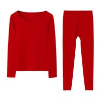 猫人本命年内衣套装男士德绒加厚加绒结婚大红色女士保暖秋衣秋裤