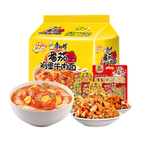 康师傅 番茄鸡蛋牛肉面115g*5袋+好巴食什锦四味南溪豆干400g/袋