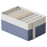 晟旎尚品 裤子衣物分隔收纳盒 衣柜分层收纳神器衣服收纳箱收纳筐25L 蓝1只