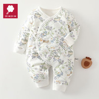 ami 新生婴儿60g夹棉连体衣秋冬无骨a类哈衣宝宝保暖棉衣 自然童话 52cm