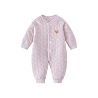 童恋初心 婴儿夹棉连体衣秋冬季纯棉爬服宝宝保暖外出服秋冬装内着打底睡衣