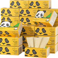 山丘熊猫竹浆本色抽取式餐巾纸家用抽纸4层加厚304张30包整箱面巾纸 4层 304张*30包