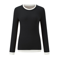 京东京造羊毛打底衫针织衫女内搭修身长袖显瘦百搭肌底衣 L 黑色/白色