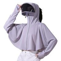 登利途夏季2024防晒服防骑车防晒衣女透气防晒罩衫冰丝薄款F 灰色