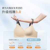 奶糖派 线雕3.0系列无痕承托内衣女无钢圈大胸显小文胸聚拢胸罩 线雕3.0-卡布奇诺 S 1