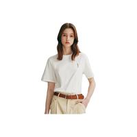 ELAND衣恋短袖T恤女宽松纯棉基础款条纹舒适上衣2024夏季 象牙白/白色(39)Ivory-A款 S/160
