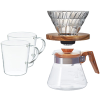 HARIOV60手冲咖啡套装咖啡滤杯分享壶咖啡杯手冲咖啡壶套装 橄榄木咖啡杯套装600ML