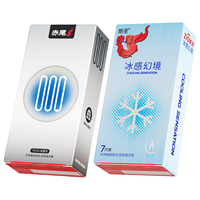 赤尾 000无套感避孕套 超薄套 玻尿酸持久润滑 男女套套 【共14只】000无套感7只+冰感幻境7只