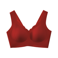【无痕聚拢 柔暖磨毛】红品女收副乳防下垂无钢圈背心式文胸罩女