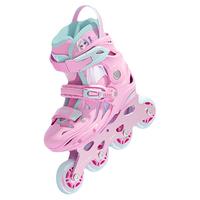 迪士尼轮滑鞋儿童溜冰鞋女童初学者6到12岁女孩专业平花可调滑轮
