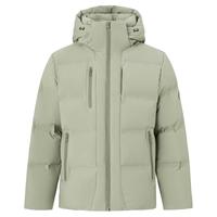 雪中飞 SNOWFLYING2025冬男士短款连帽羽绒服加厚抗寒保暖时尚绿色户外