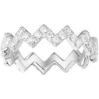 APM Monaco UP AND DOWN系列 A17931OX 女士Z字形925银镶晶钻戒指