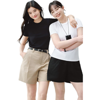 京东京造短袖女T恤重磅正肩女士t恤25春季女装打底衫白小T 黑色 S S (160/80A)90~100斤