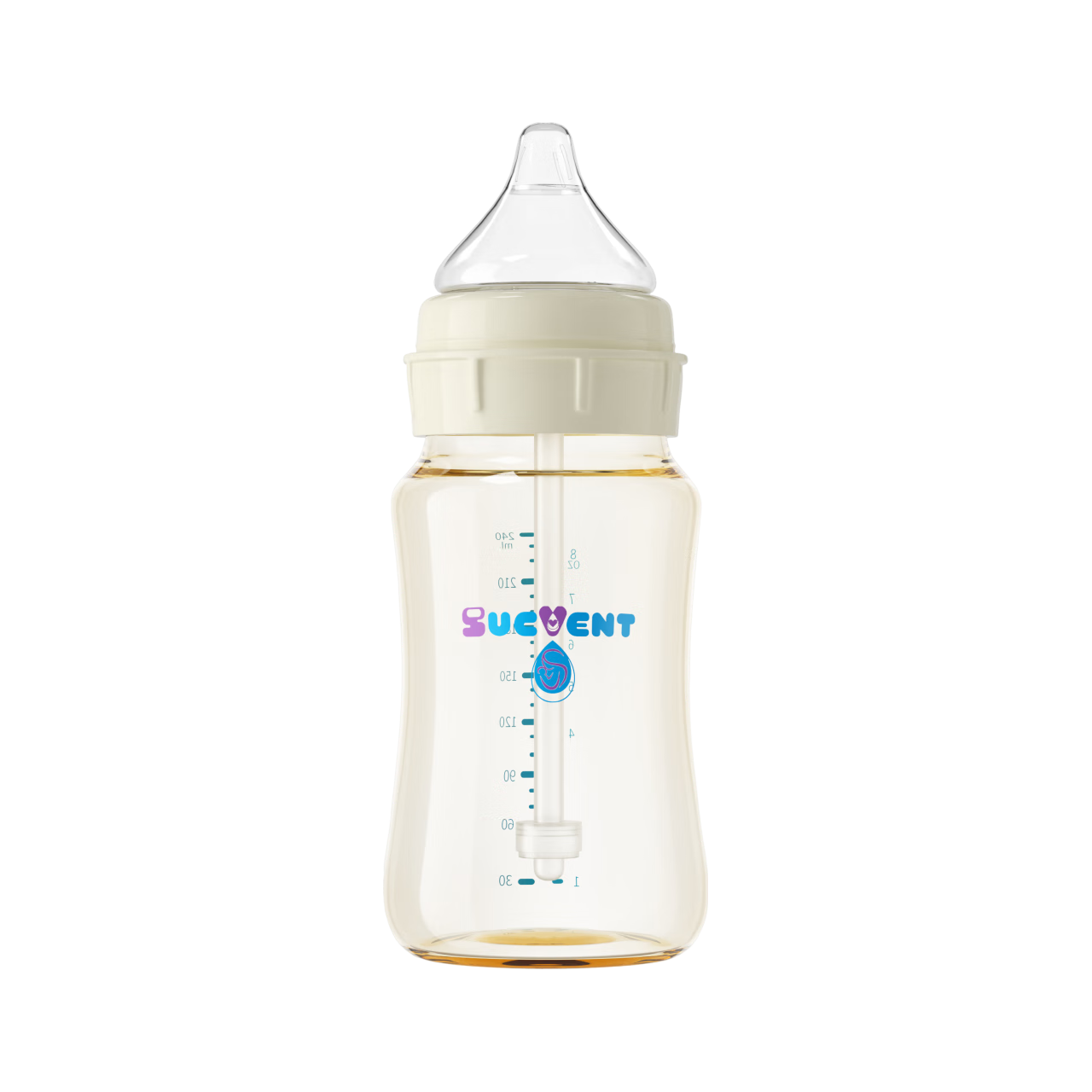 舒婴(sucvent)奶瓶新生婴儿ppsu防胀气宽口径宝宝少呛奶 耐摔耐高温 PPSU240ml配自然S码+防呛SS 0-3个月