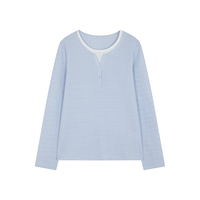 XWI 知性假两件拼接长袖T恤