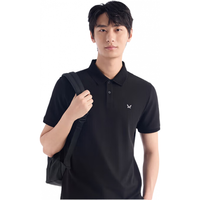 九牧王POLO衫男装短袖2025春夏男士抑菌舒适速干透气上衣男 修身版+黑色+TT2EV20177 2XL 185/104A(54)