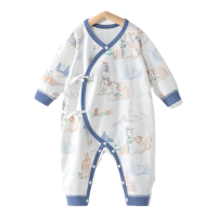 贝肽斯 宝宝衣服春秋纯棉连体衣新生儿四季通用婴儿长袖爬服哈衣 冰雪王国 80cm