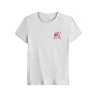 ABERCROMBIE & FITCH女装25春美式刺绣LOGO灰色多色修身圆领短袖T恤KI157-5039 浅灰色 S (165/92A)