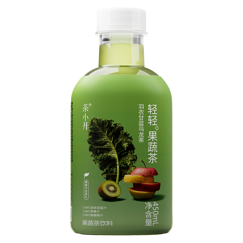 茶小开果蔬茶羽衣甘蓝乌龙茶450ml*15瓶苹果汁夏日解腻0脂茶饮料