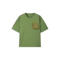 Gap 盖璞 男女装拼接logo口袋圆领短袖T恤 463213 草绿色 XL
