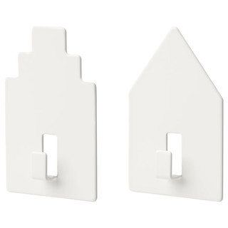 宜家（IKEA）GALTBOX佳特鲍克自粘挂钩免打孔无痕粘胶厨房墙壁浴室门 自粘挂钩房子/白色