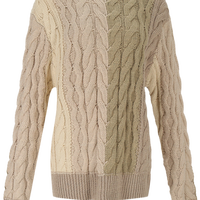 ZARA 【休闲百搭】男式时尚拼色帅气前卫长袖圆领套头针织衫