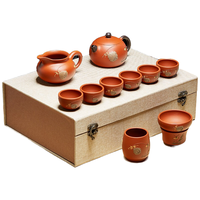 尊壶 宜兴紫砂壶西施壶茶具套装手工泥绘泡茶壶国工沈惠芳泡茶器 一壶6杯加公道杯加茶漏套装