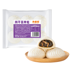 和善园 豆沙粉丝包肉包馒头早饭包子懒人食品儿童生鲜 梅干菜肉包300g(6只)