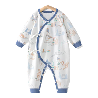 贝肽斯宝宝衣服春秋纯棉连体衣新生儿四季通用婴儿长袖爬服哈衣 冰雪王国 52cm