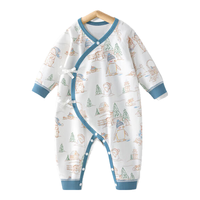 贝肽斯宝宝衣服春秋纯棉连体衣新生儿四季通用婴儿长袖爬服哈衣 雪原之境 59cm