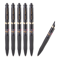 deli 得力 S01升级款 大容量弧度收口按动中性笔办公笔水笔 0.5mm子弹头黑色 5支/盒S01Pro-5