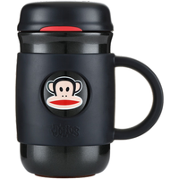 大嘴猴保温杯咖啡杯大容量男女士儿童高颜值水杯子 经典黑480ml 高级黑(把手款+茶隔杯套) 480ml
