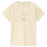可爱鸭鸭印花纯棉T夏季2024款针织圆领百搭休闲短袖T恤女款