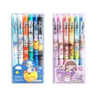 按动热可擦中性笔高颜值三年级按动式小热敏魔力擦黑色易擦复写圆珠笔晶蓝色水笔笔芯可擦写