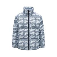 森马 Semir冬季潮流街头立领外套花版宽松羽绒服男