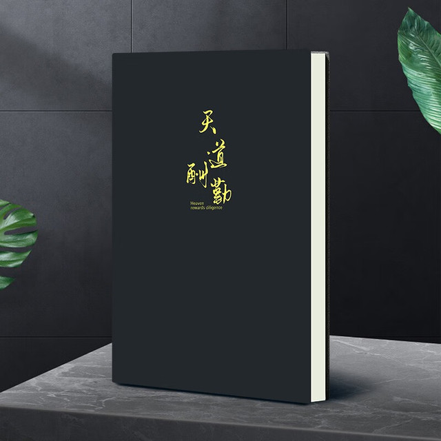 有券的上：法拉蒙 笔记本本子文具商务加厚皮面本简约记事本学生日记本成人 A5黑色