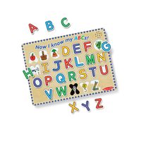 Melissa & Doug 木质字母发声拼图 26块 3岁以上儿童早教益智玩具 字母认知启蒙