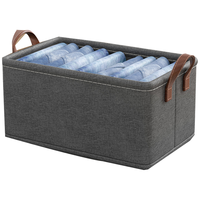 百草园布艺收纳箱衣服裤子收纳盒筐内衣柜储物分层整理分隔34L灰 34L1个装灰47*30*24【加粗钢架】