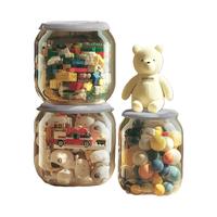 双艺儿童玩具收纳箱多功能收纳凳透明储物衣物零食整理箱可坐小凳子 长柱款-樱花粉【承重150斤】