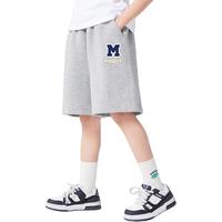 迷你真维斯 MINI JEANSWEST儿童节童装男童裤子2024夏款中小童纯棉百搭五分裤儿童短裤潮 【纯棉短裤】灰色M小标 130