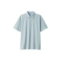 無印良品 MUJI(無印良品 )男式 凉感 天竺织 短袖POLO衫 男士25年夏季 浅蓝色 M
