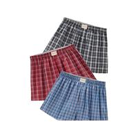 佐丹奴内衣裤男装三件装纯棉梭织撞色平角内裤 18174139 07灰/红蓝/红色 XL